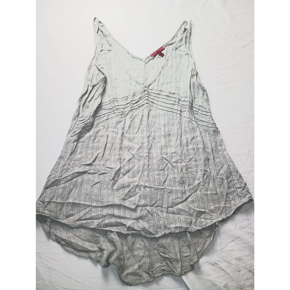 BKE Red Guazy Gray asymmetrical V-Neck Tank Top Shirt Top Medium Y2K